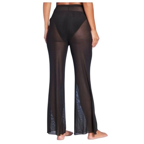 Wild Fable Womens Black Sheer Flared Pants X 14/16 Lightweight Mesh With Tags - Picture 2 of 7